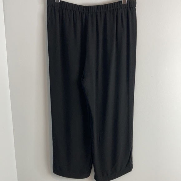 Eileen Fisher Black SILK Wide Leg Crop Pants PS - Picture 5 of 6
